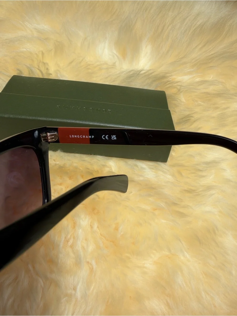 Longchamp Black Cat-Eye Sunglasses with Brown Gradient Lenses